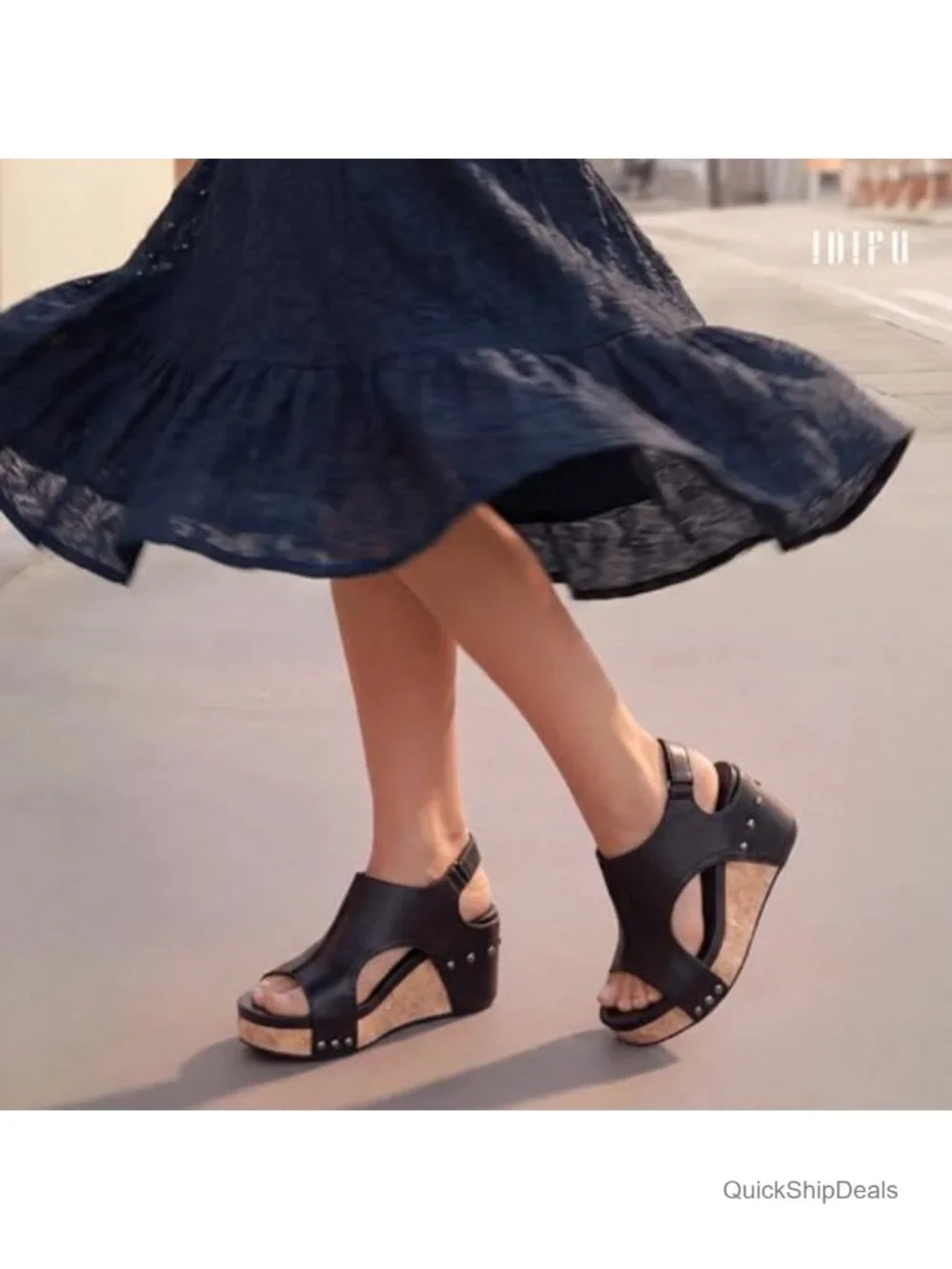 Platform Wedge Sandals Open Toe Comfortable Slingback Heels Lightweight Dressy